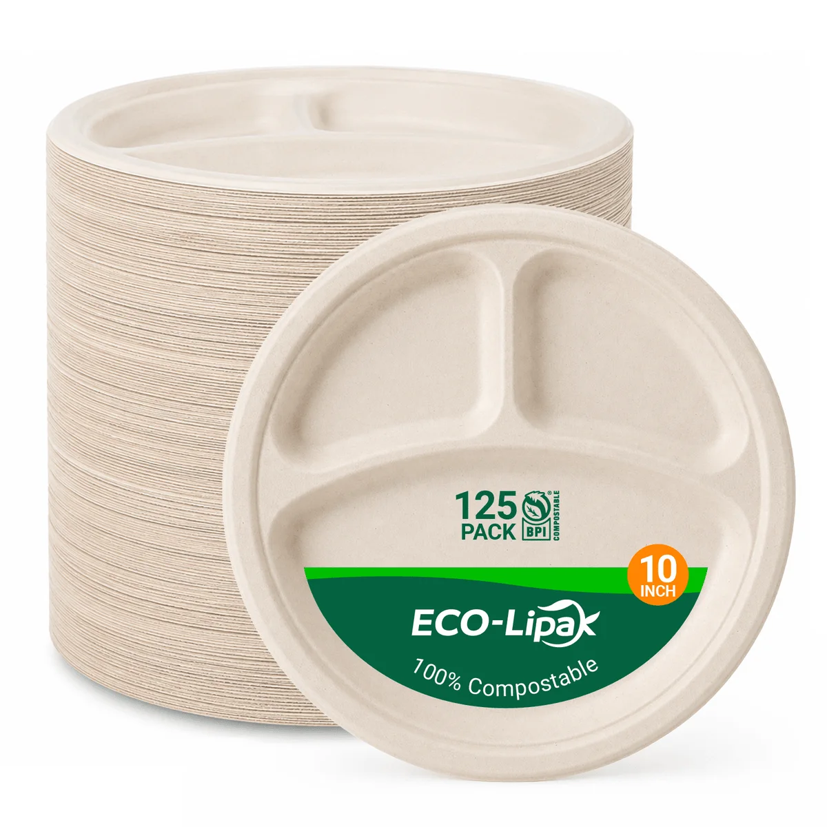 ECO-Lipak Háromrekeszes cukornád tányérok - Image 7