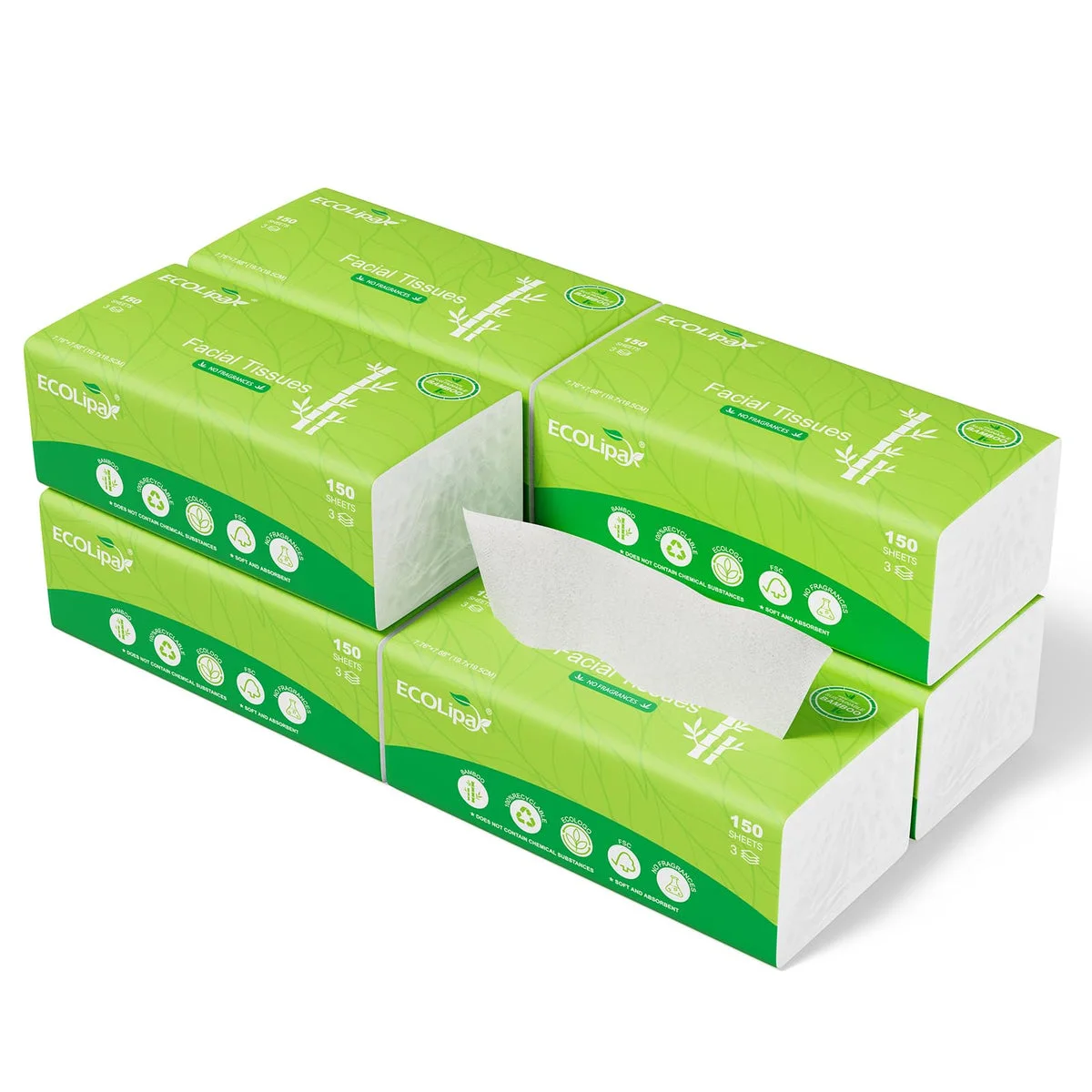 ECO-Lipak Háromrétegű bambusz papír zsebkendő