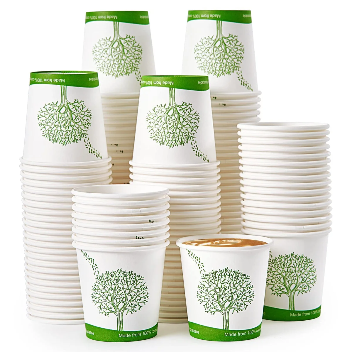 ECO-Lipak Fehér PLA-bevonatú papírpoharak