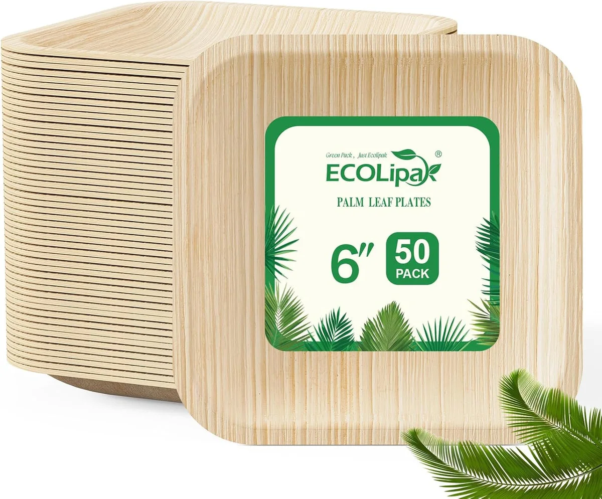 ECO-Lipak Négyzetes pálmalevél tányérok
