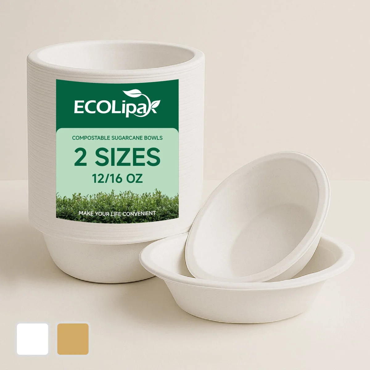 ECO-Lipak Széles peremű cukornád tálkák